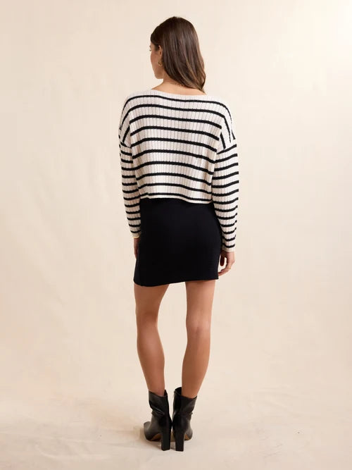 ROSALIND STRIPED CROP SWEATER