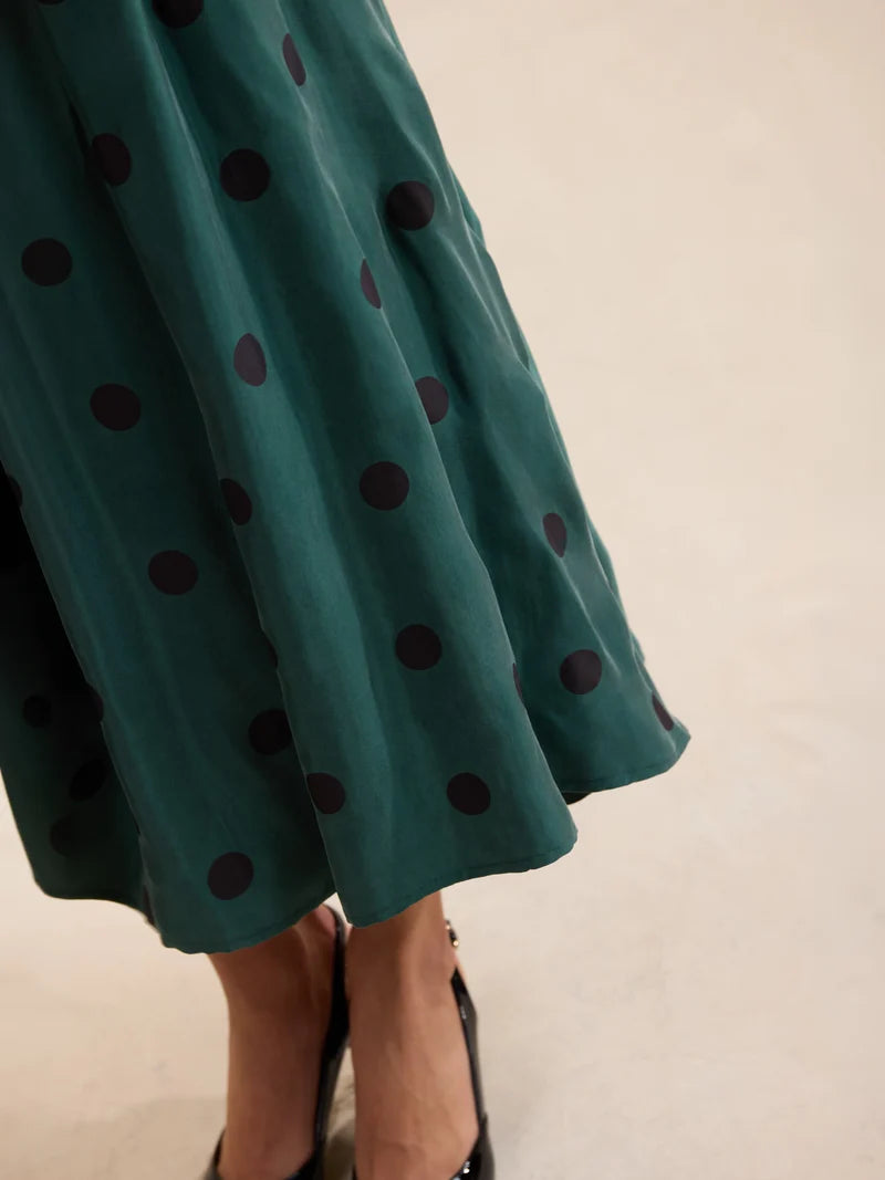CENTERPIECE POLKA DOT MIDI SKIRT