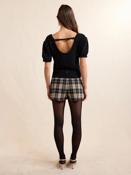 SERVED UP STRETCH PLAID SHORTS