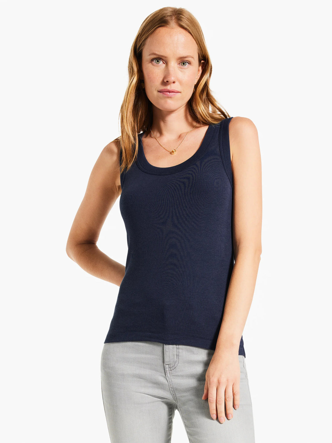 PERFECT KNIT RIB SCOOP TANK