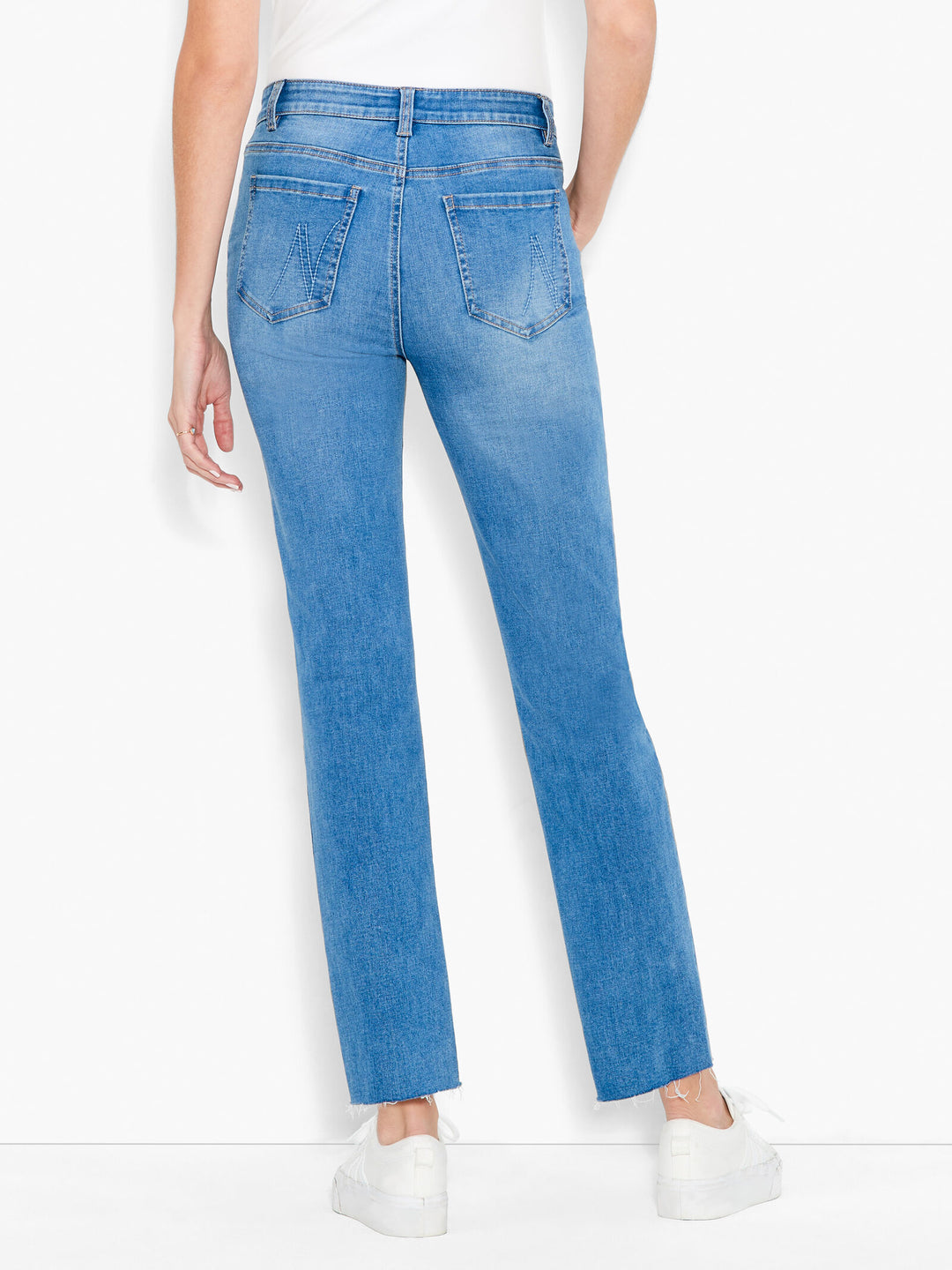 MID RISE STRAIGHT ANKLE JEANS