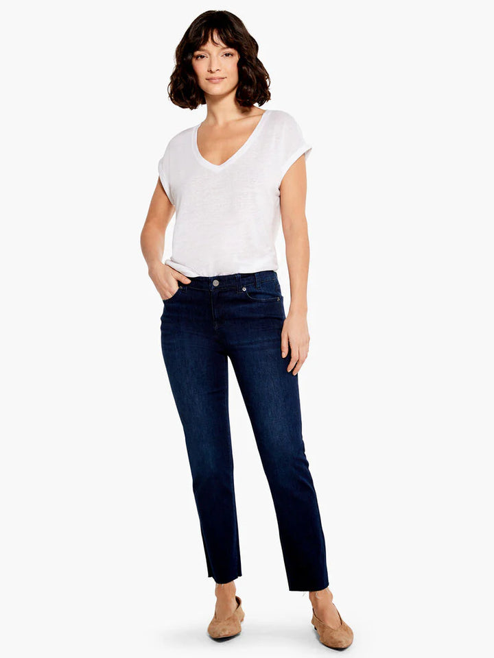 MID RISE STRAIGHT ANKLE JEANS