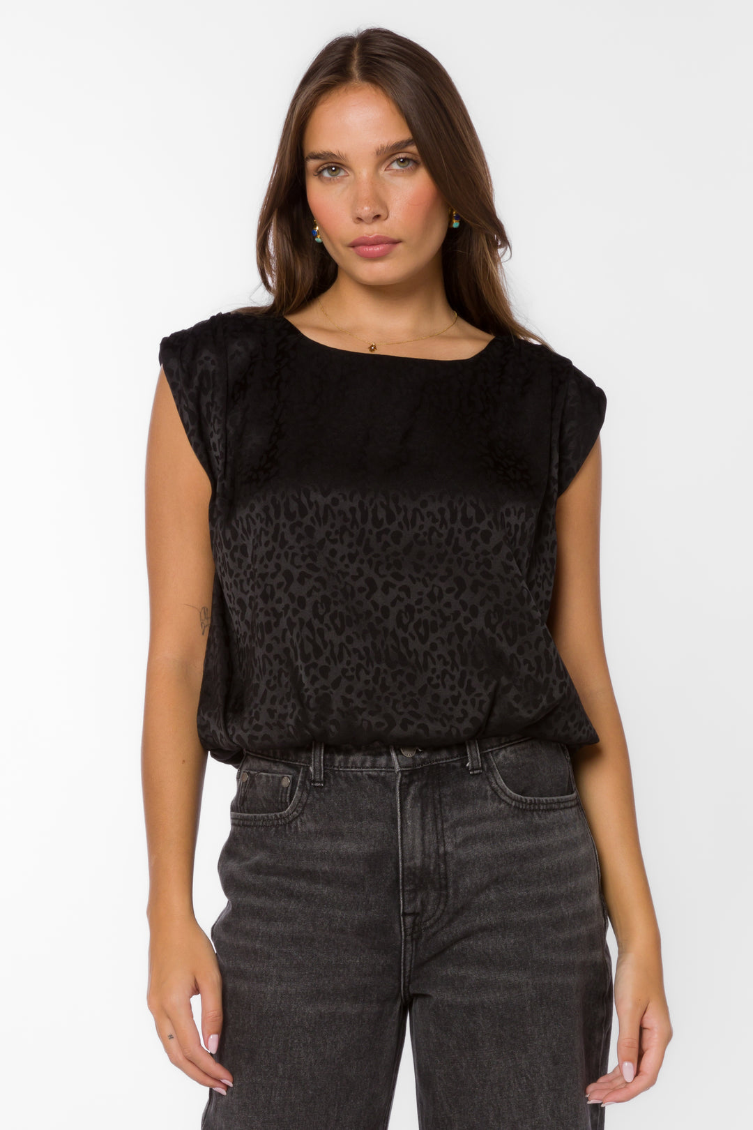 BLACK LEOPARD JACQUARD