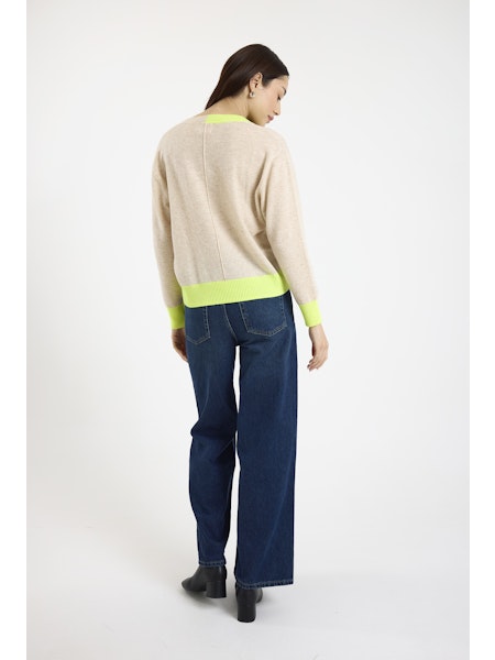 COLOUR POP MARIA V NECK CASHMERE SWEATER