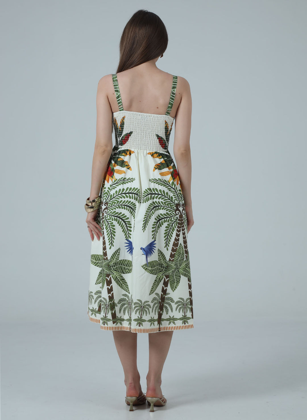 KENNEDY PRINTED BUTTON UP MIDI DRESS