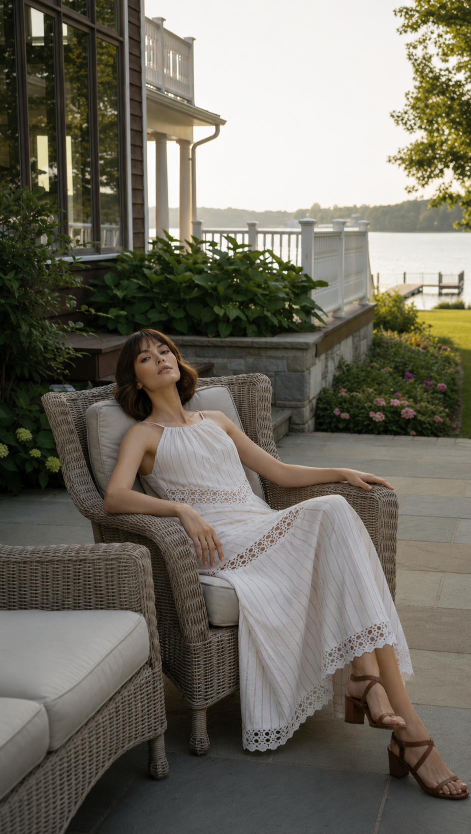 HALTER CUT-OUT DETAIL TIERED HEM DRESS