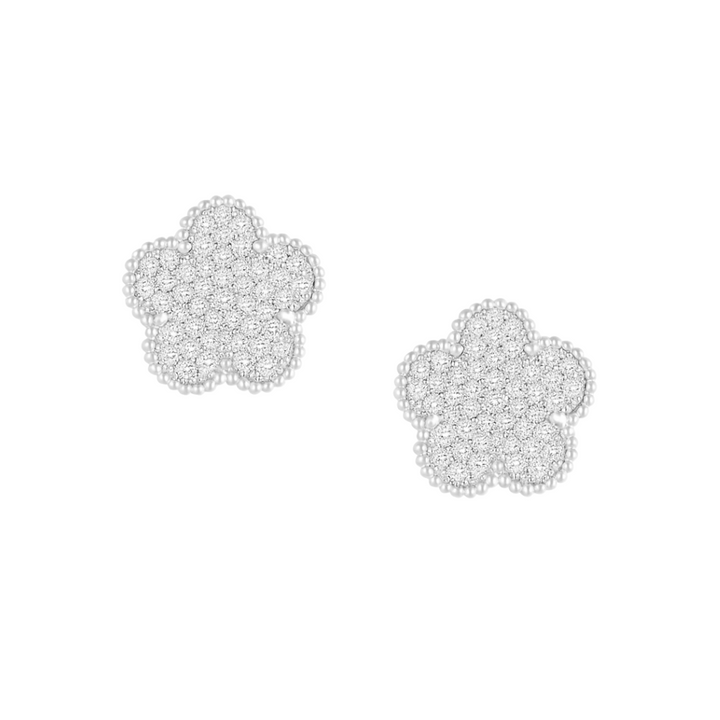 Adeline Clover Pave Stud