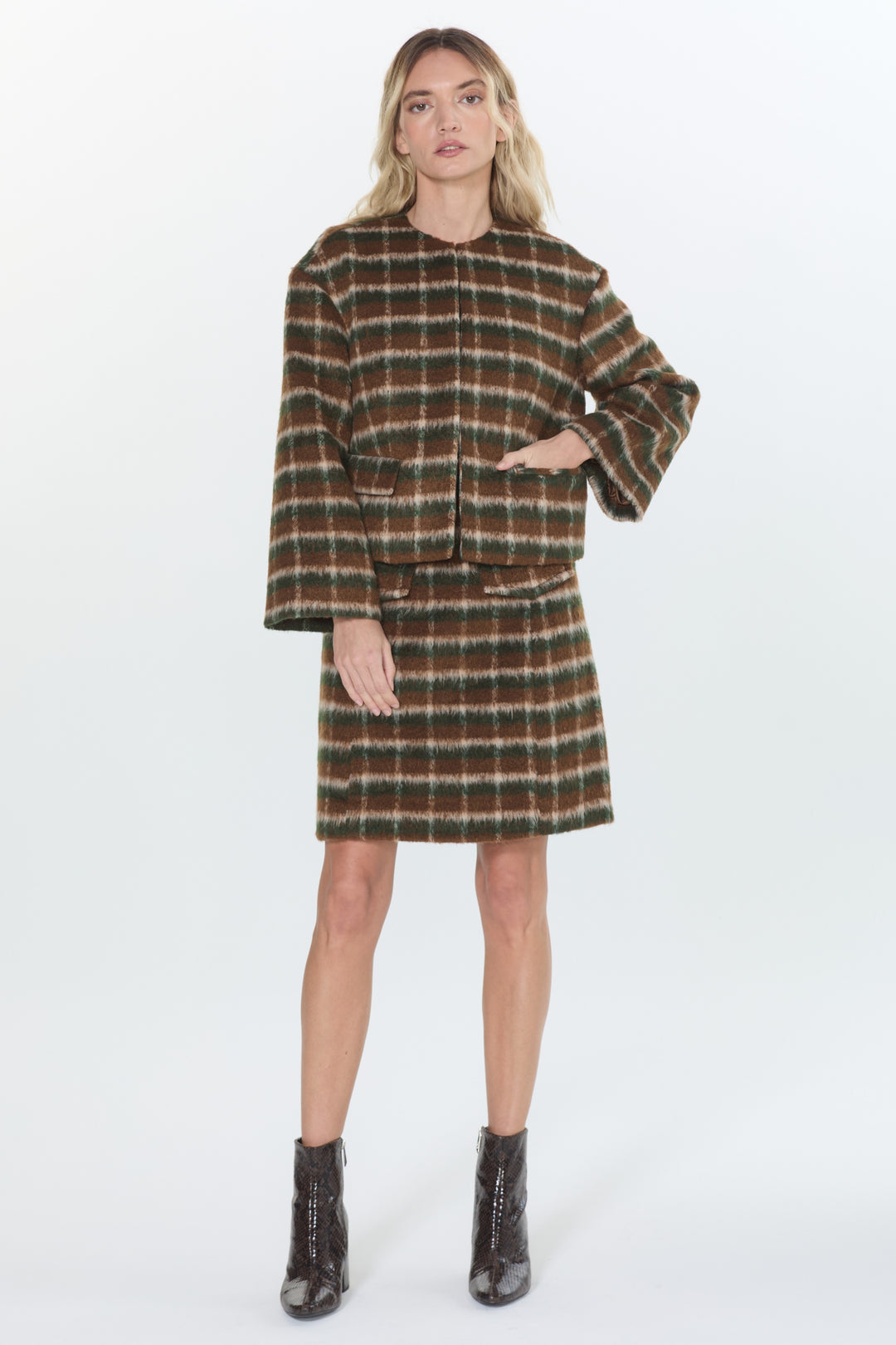 Millie Brushed Plaid Jacket