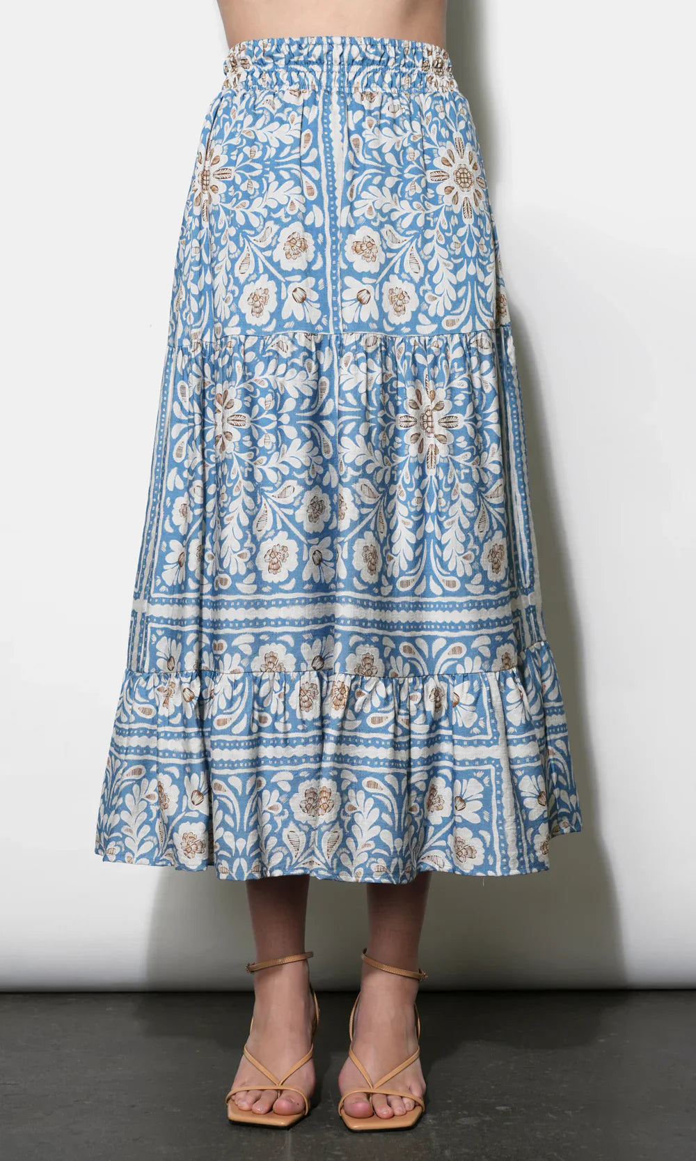 AMELIA TIERED MIDI SKIRT