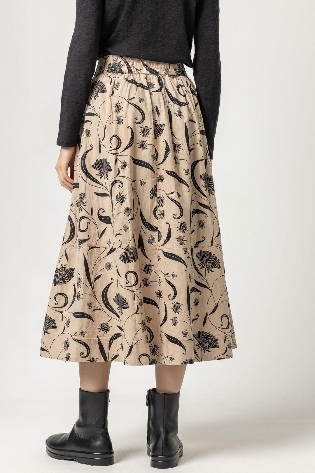 PRINTED BELTED SKIRT
