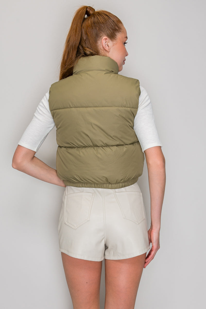 QUILTED FUNNEL NECK VEST