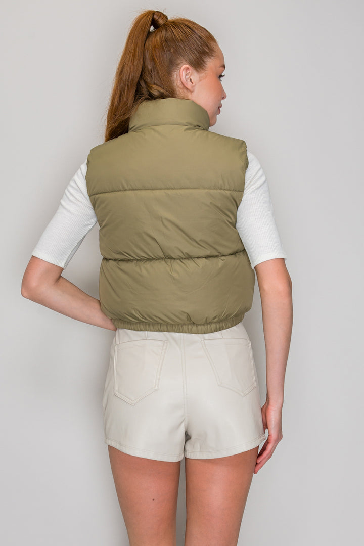 QUILTED FUNNEL NECK VEST