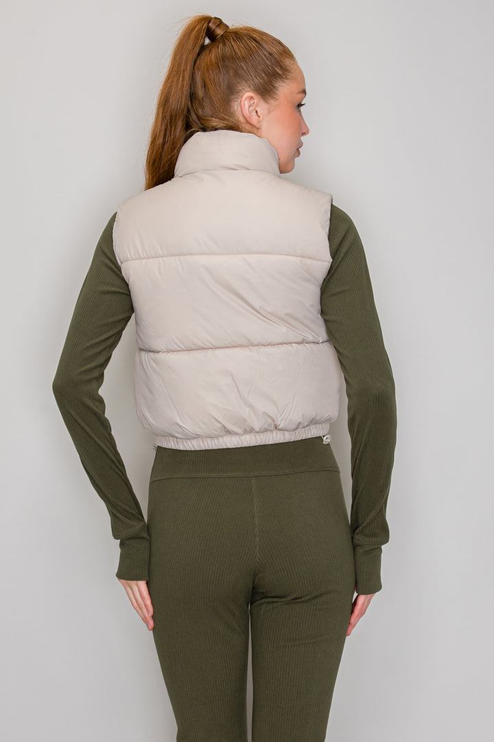 QUILTED FUNNEL NECK VEST