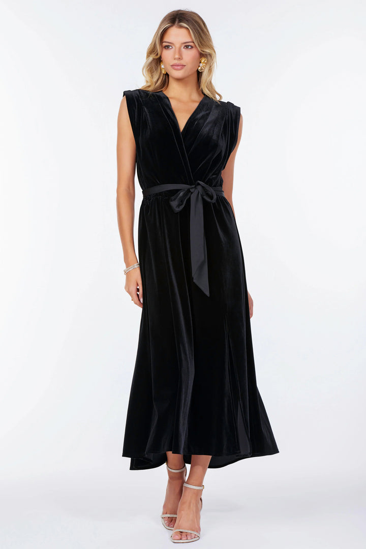 LUXE VELVET AERIES WRAP DRESS