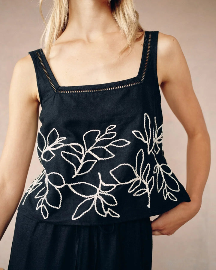 SQUARE NECK LADDER TRIM TOP