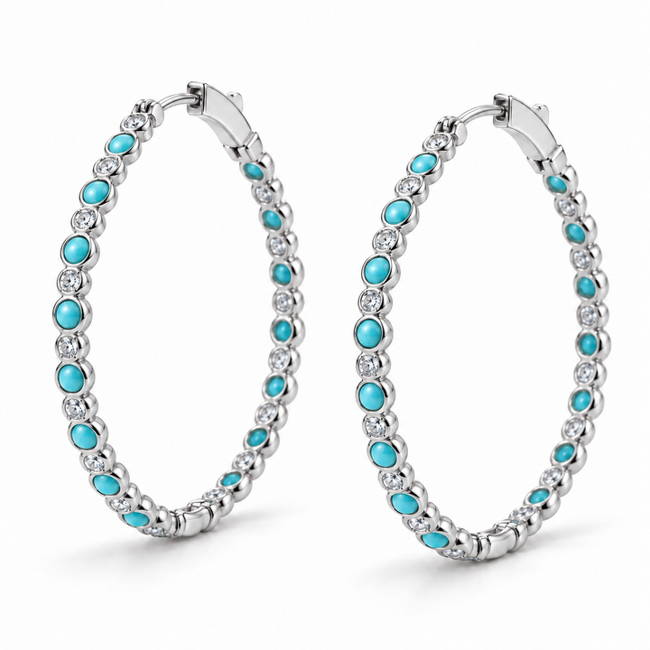 Bryn Turquoise Hoop - Large