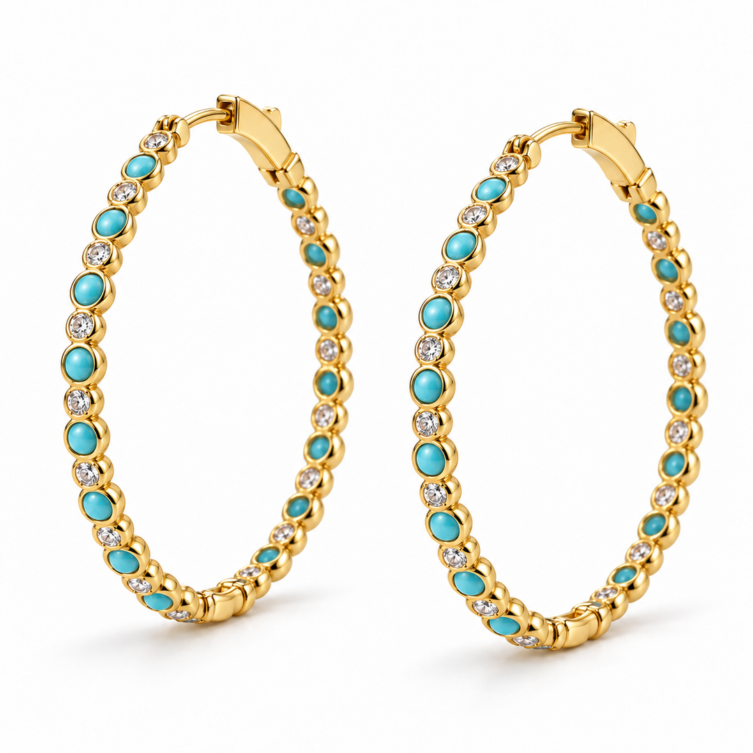 Bryn Turquoise Hoop - Large