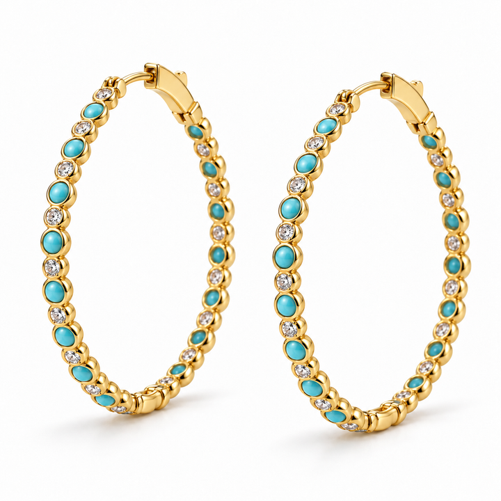 Bryn Turquoise Hoop - Large
