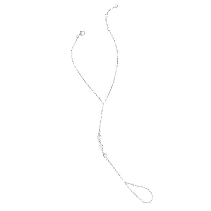 Cz Bezel Hand Chain Bracelet
