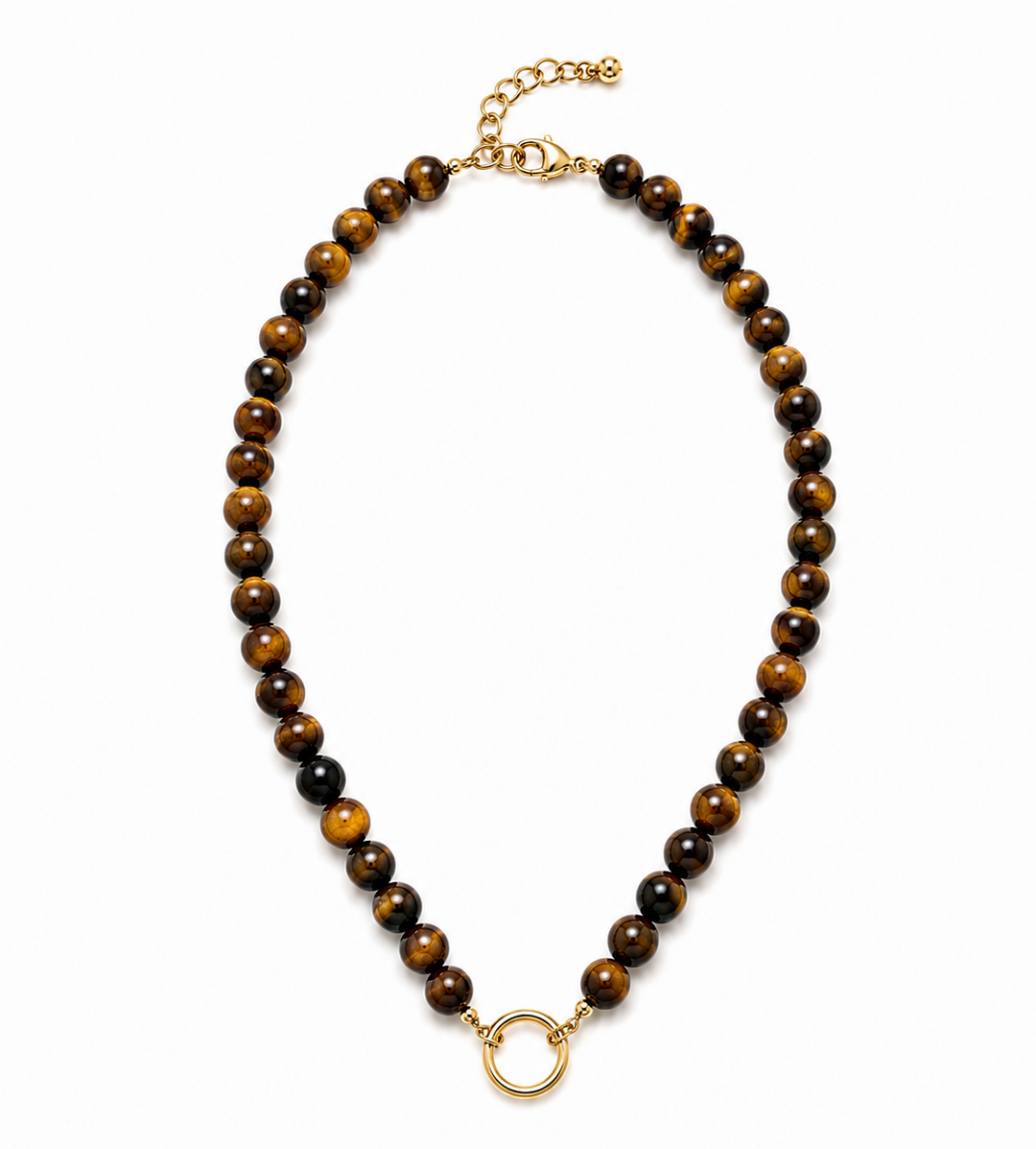 Tiger Eye Beaded Toggle Necklace