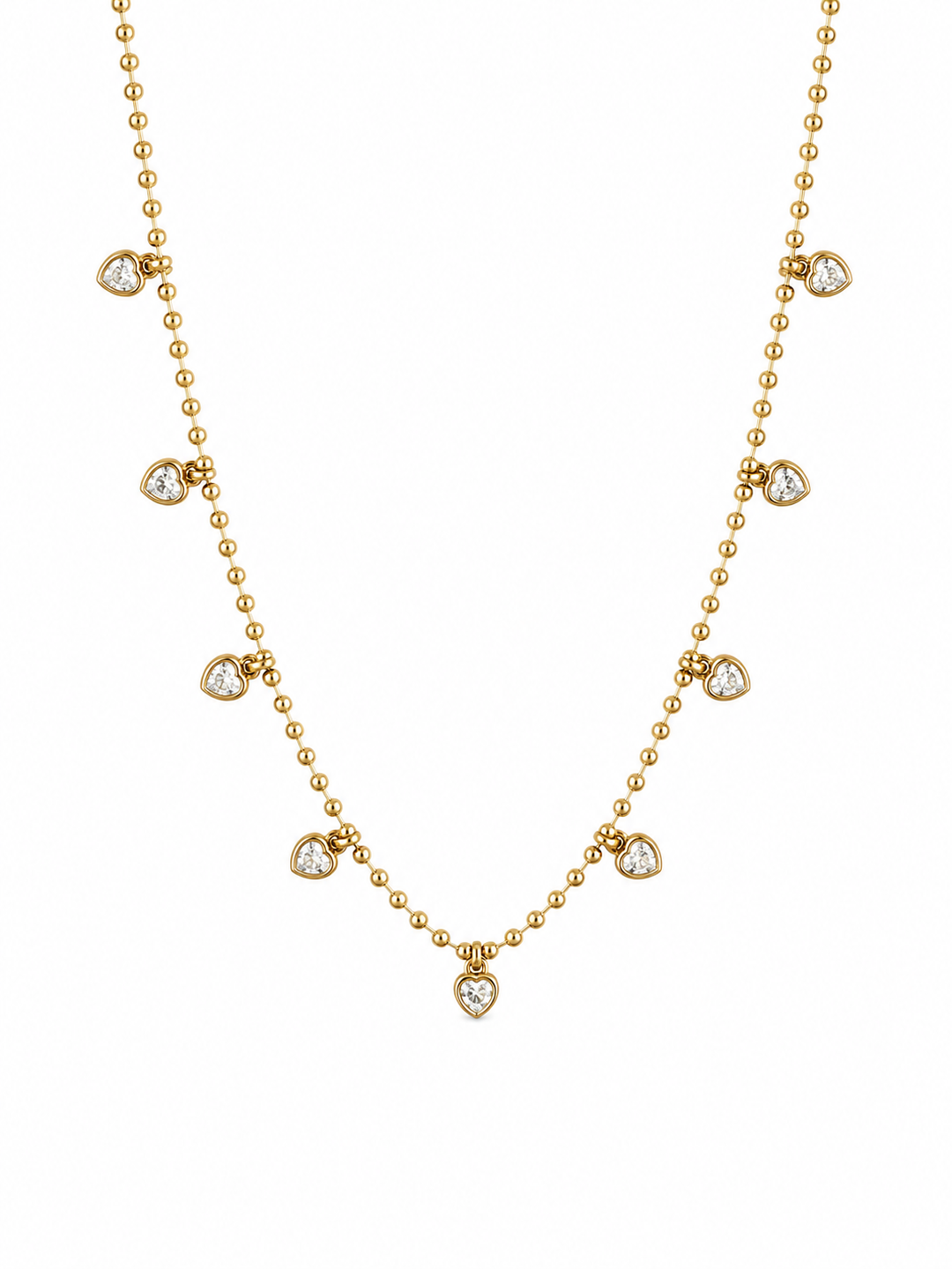 Beaded CZ Heart Necklace