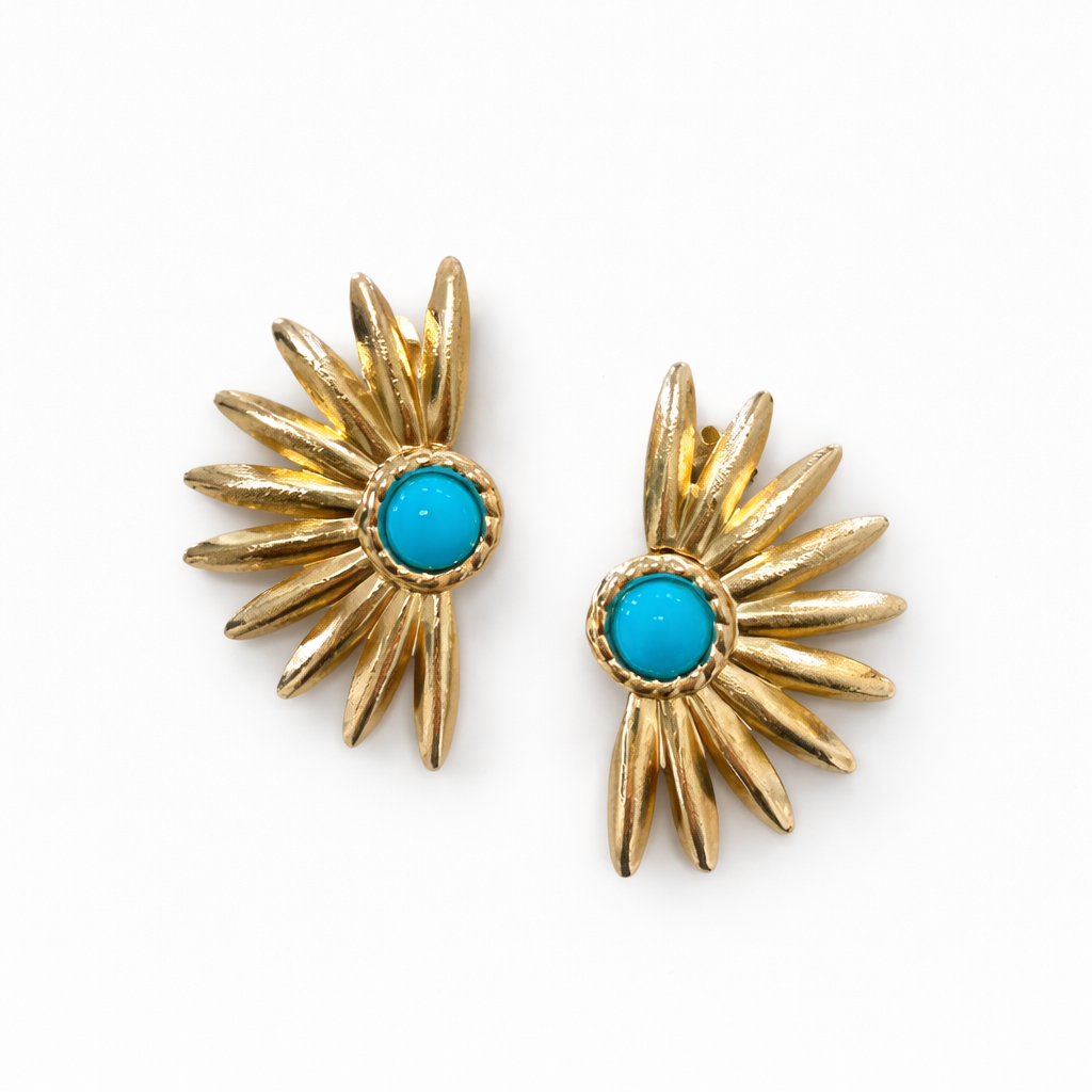 Turquoise Sunburst Earrings