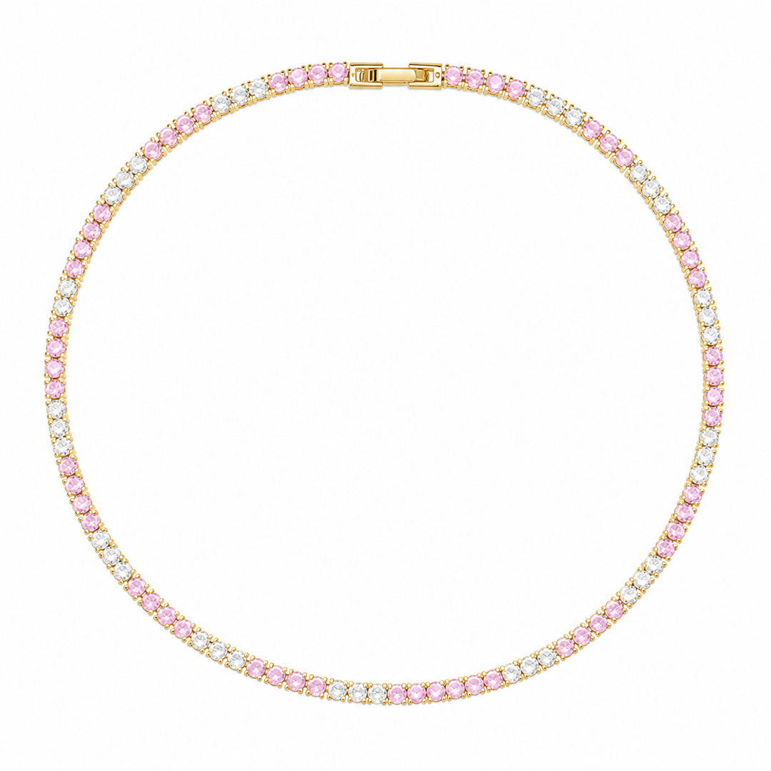 Josephine Tennis Necklace Light Pink
