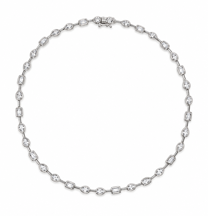 Serena Bezel Tennis Necklace