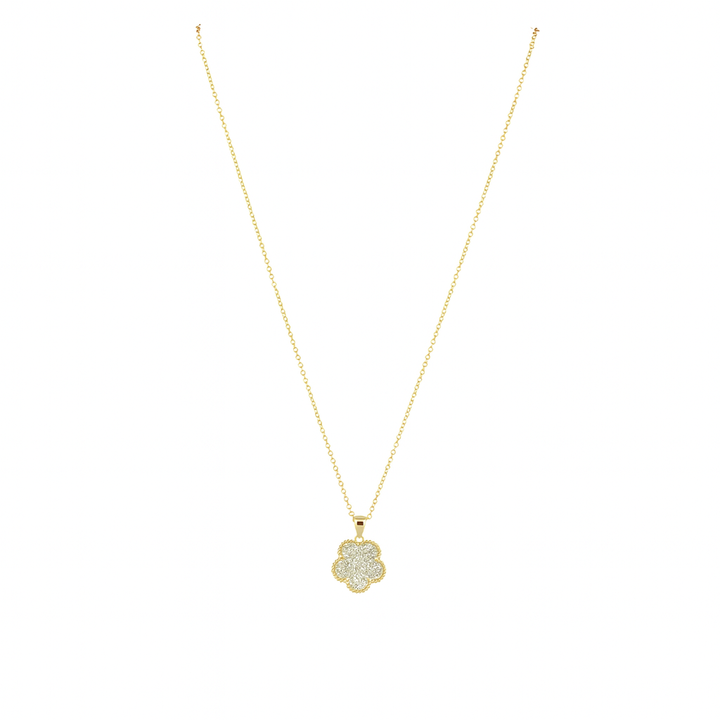 Adeline Clover Pave Pendant Necklace
