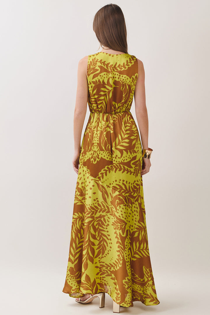 TERRA BOTANICA V-NECK MAXI DRESS