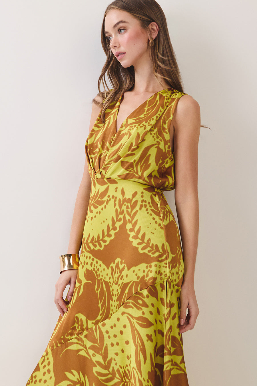 TERRA BOTANICA V-NECK MAXI DRESS