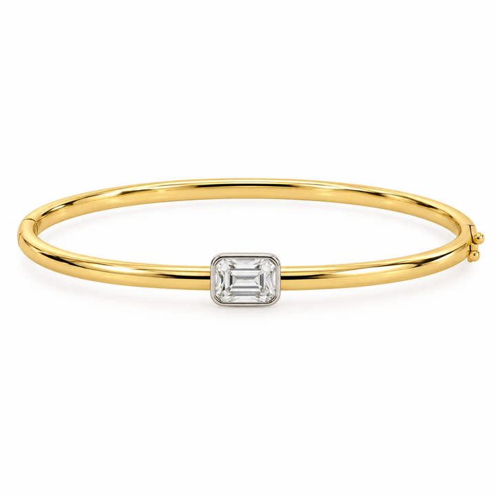 Drew Emerald Cut Bezel Two-Tone Bangle