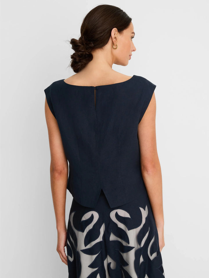 ANTIBES LINEN CUT OUT TOP