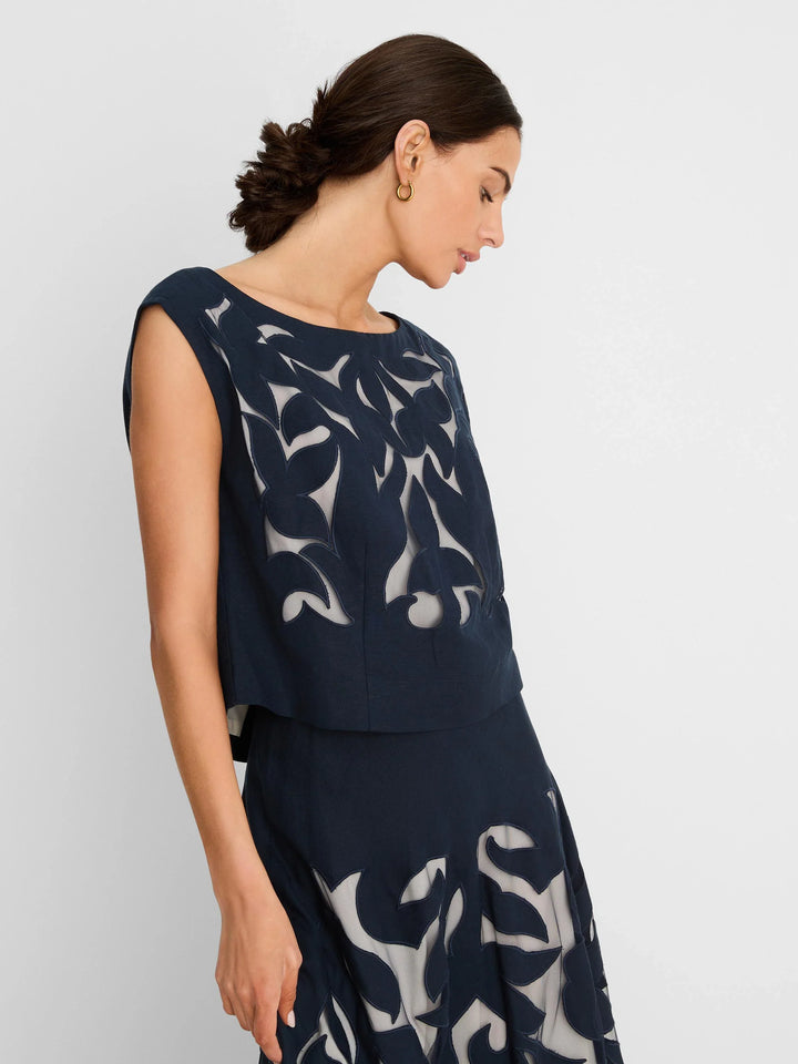 ANTIBES LINEN CUT OUT TOP