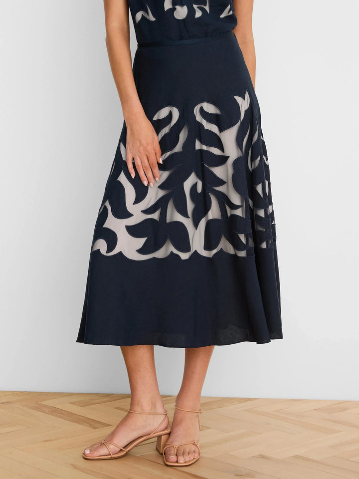 ANTIBES LINEN CUT OUT SKIRT