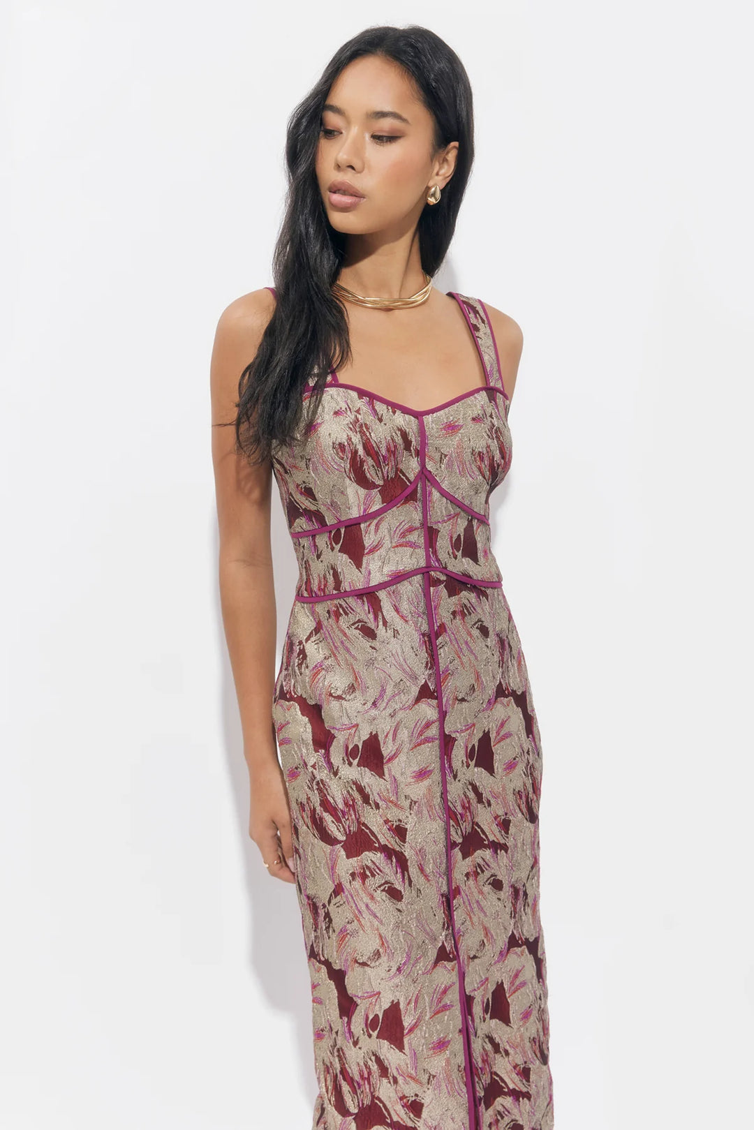 ELLA JACQUARD MIDI DRESS