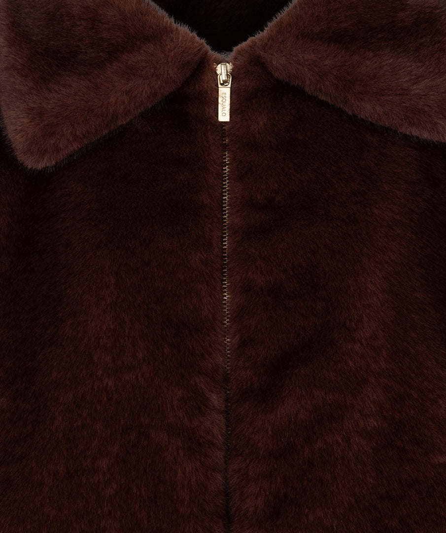 COAT PONCHO FAKE FUR
