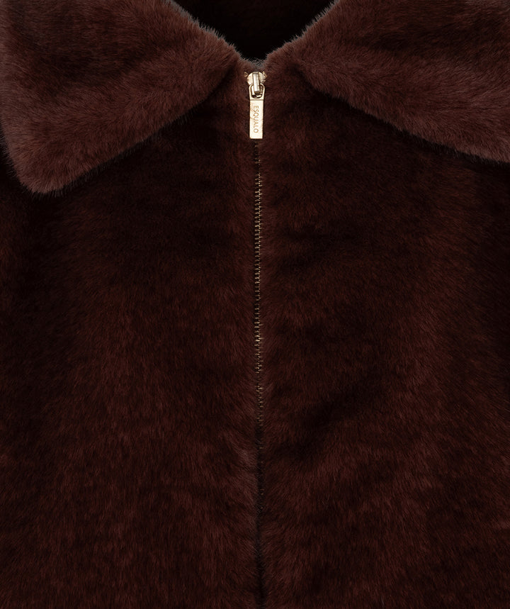 COAT PONCHO FAKE FUR