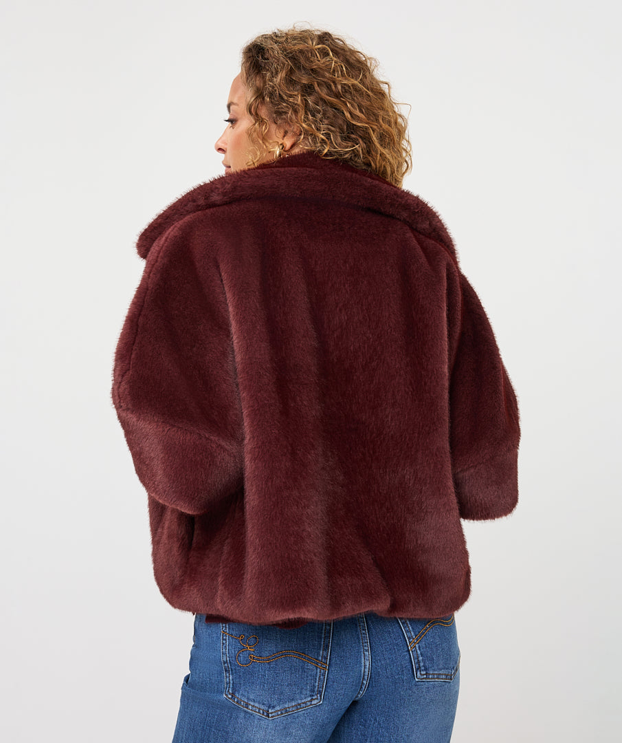 COAT PONCHO FAKE FUR
