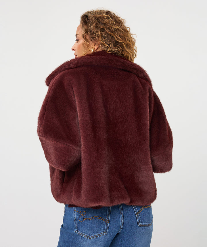 COAT PONCHO FAKE FUR