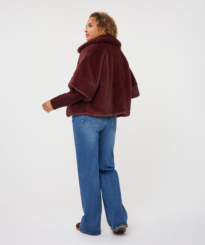 COAT PONCHO FAKE FUR