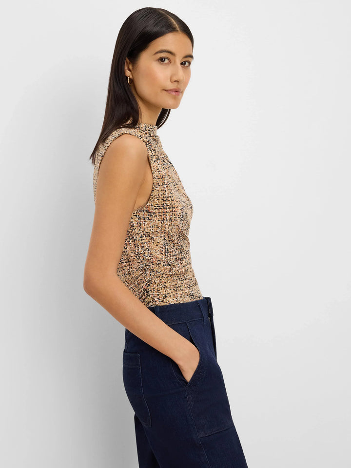 PRINTED TWEED KNIT TANK