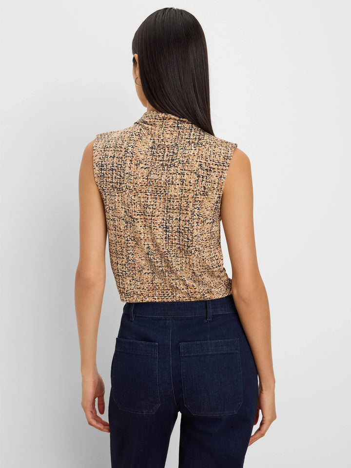 PRINTED TWEED KNIT TANK