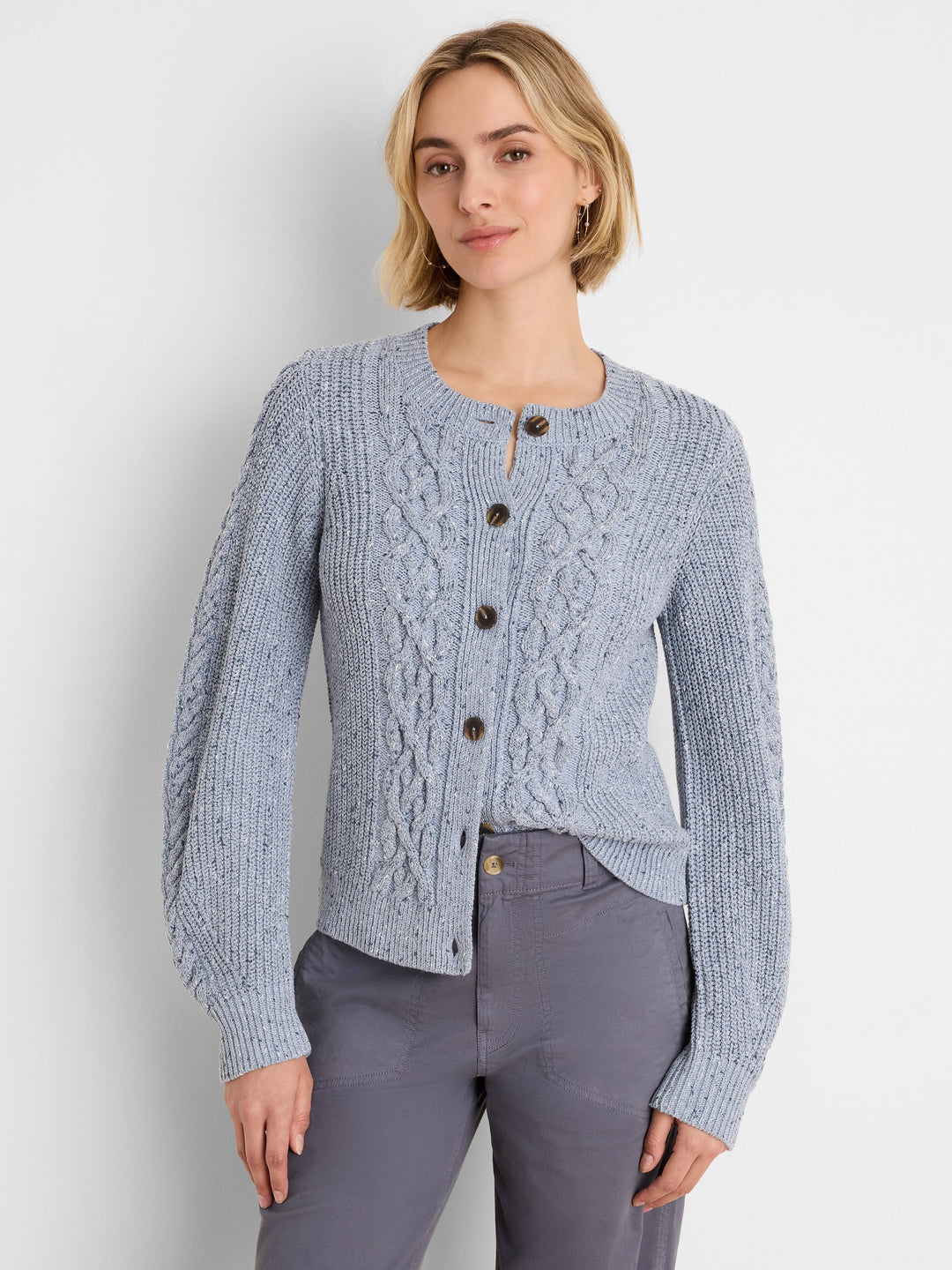 FLECKED SHAKER CARDIGAN
