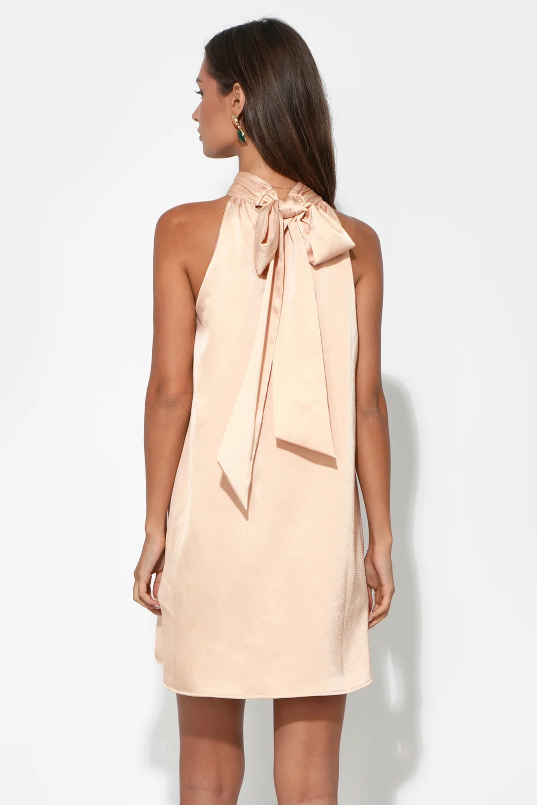 EDEN HALTER NECK TIE LARGE FLORAL MINI DRESS