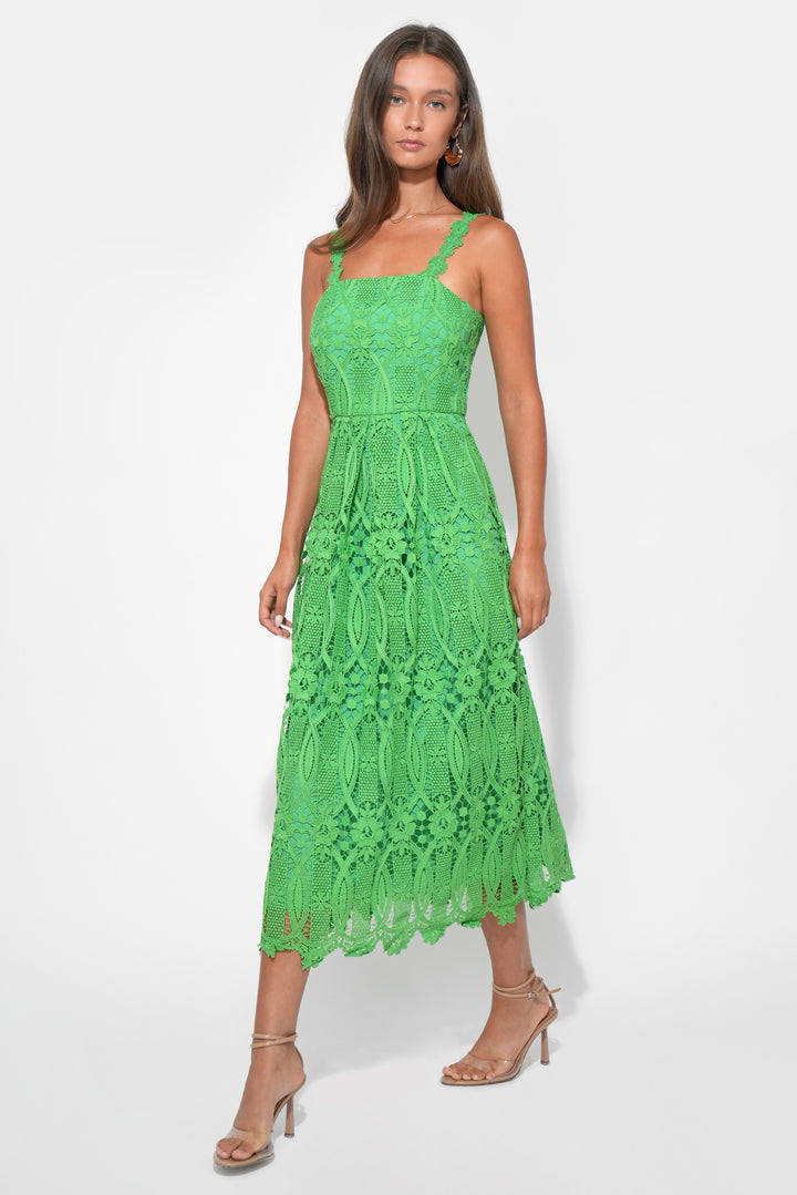 Alice Strap Lace Midi Dress