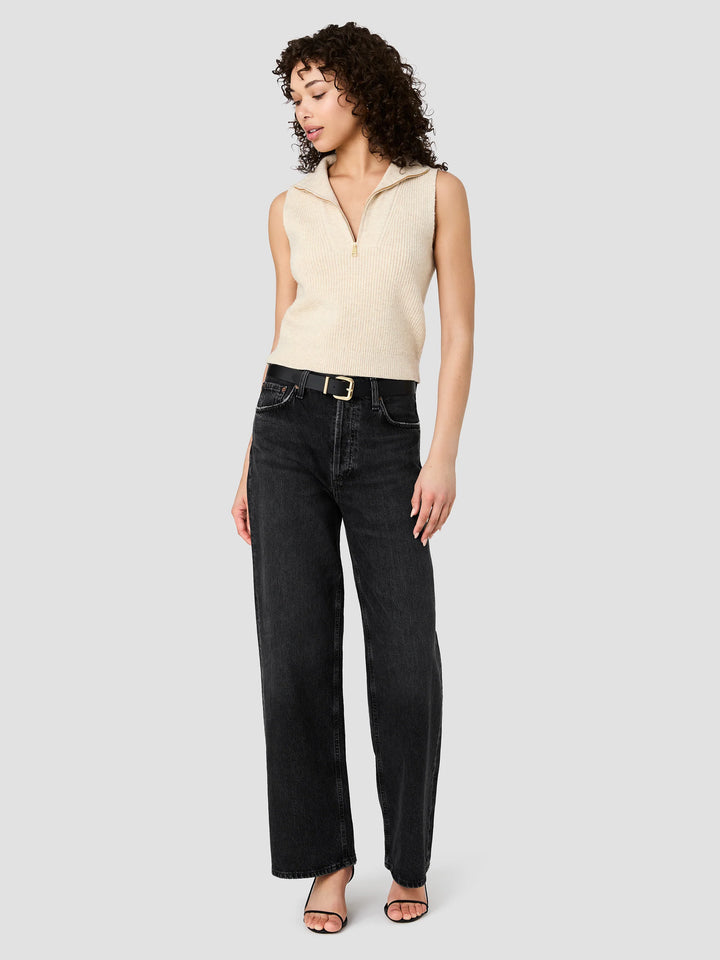 MARLEY KNIT HALF ZIP RIB VEST