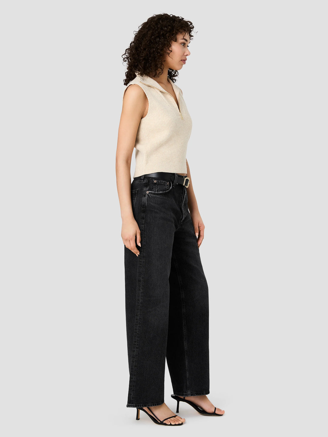 MARLEY KNIT HALF ZIP RIB VEST