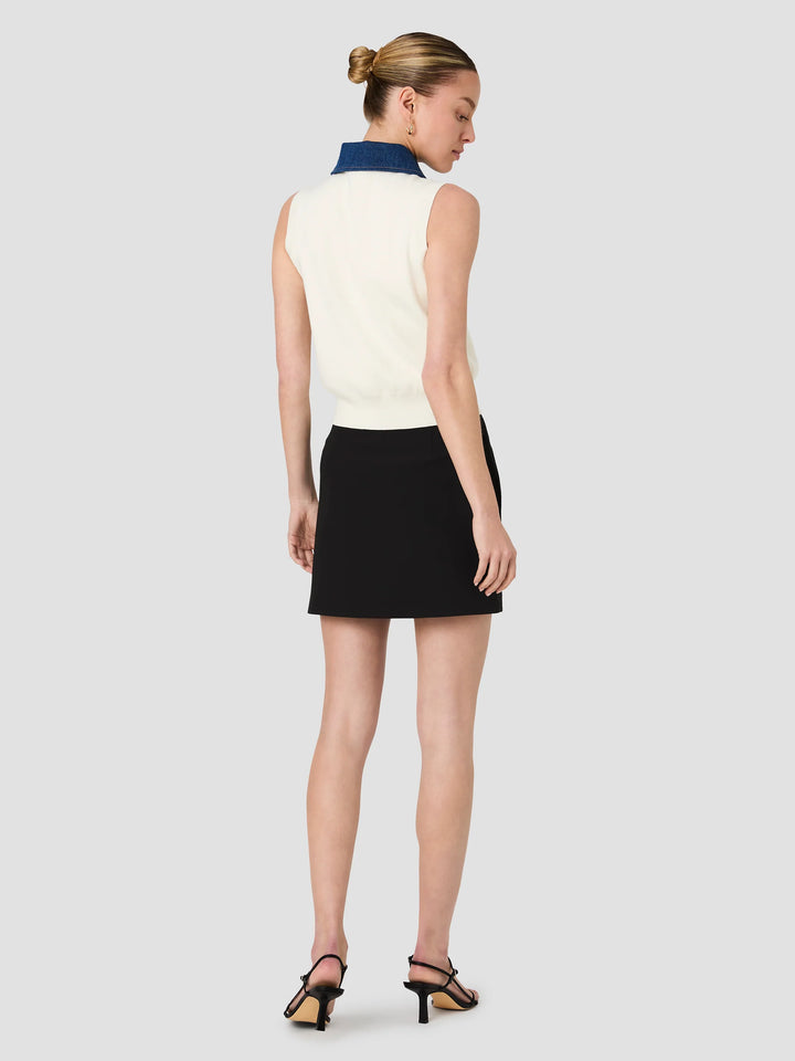 MAXIME KNIT DENIM COLLARED SWEATER VEST