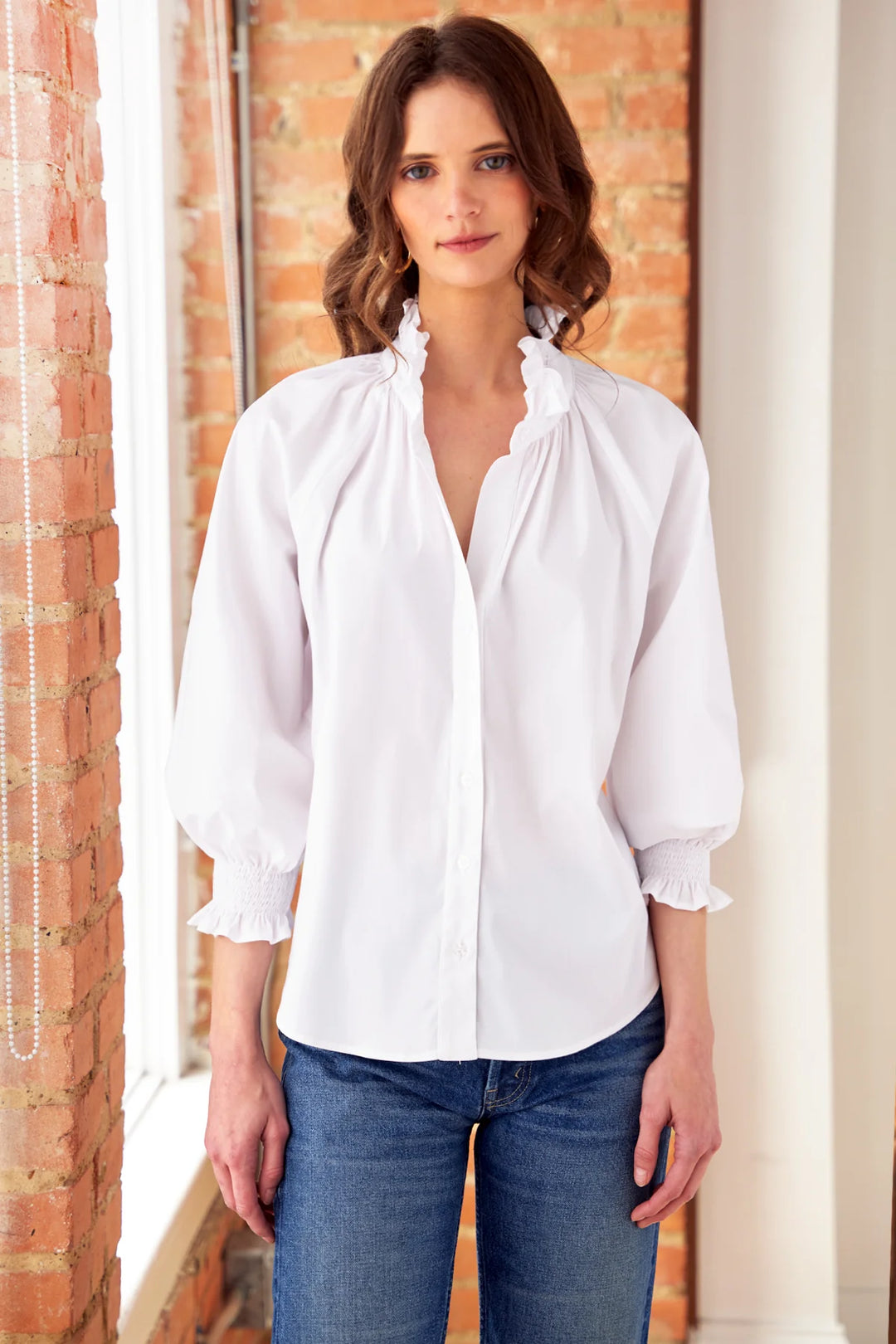 FIONA SHIRT SOLID SILKY POPLIN